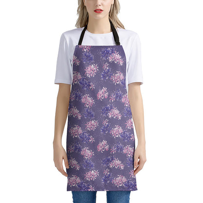 Pink And Purple Japanese Amaryllis Print Apron