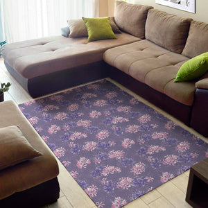 Pink And Purple Japanese Amaryllis Print Area Rug