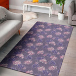 Pink And Purple Japanese Amaryllis Print Area Rug