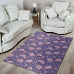 Pink And Purple Japanese Amaryllis Print Area Rug