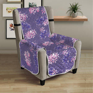 Pink And Purple Japanese Amaryllis Print Armchair Protector