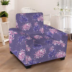 Pink And Purple Japanese Amaryllis Print Armchair Slipcover