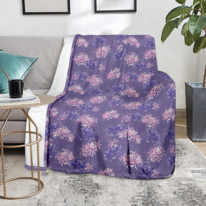 Pink And Purple Japanese Amaryllis Print Blanket