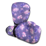 Pink And Purple Japanese Amaryllis Print Boxing Gloves