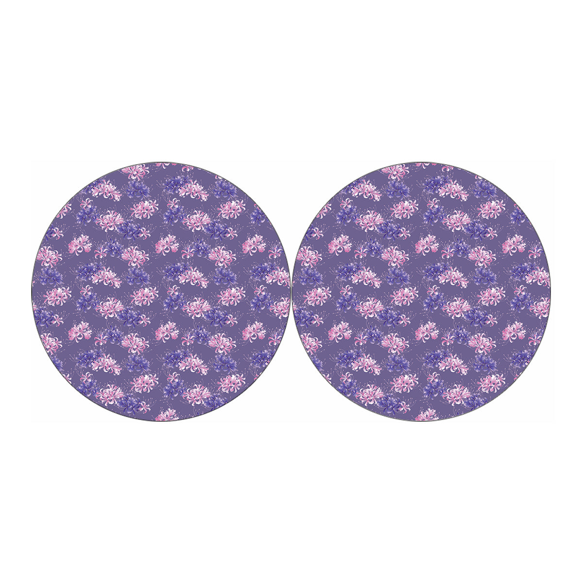 Pink And Purple Japanese Amaryllis Print Car Coasters