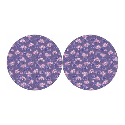 Pink And Purple Japanese Amaryllis Print Car Coasters