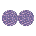 Pink And Purple Japanese Amaryllis Print Car Coasters