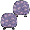 Pink And Purple Japanese Amaryllis Print Car Headrest Covers