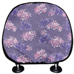 Pink And Purple Japanese Amaryllis Print Car Headrest Covers