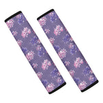 Pink And Purple Japanese Amaryllis Print Car Seat Belt Covers