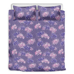 Pink And Purple Japanese Amaryllis Print Duvet Cover Bedding Set