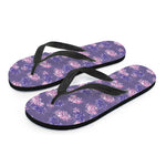 Pink And Purple Japanese Amaryllis Print Flip Flops