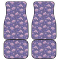 Pink And Purple Japanese Amaryllis Print Front and Back Car Floor Mats