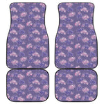 Pink And Purple Japanese Amaryllis Print Front and Back Car Floor Mats