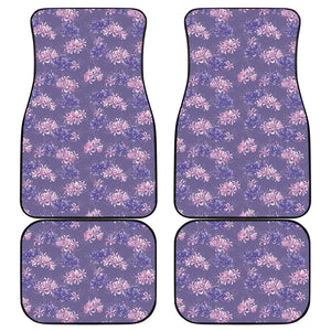 Pink And Purple Japanese Amaryllis Print Front and Back Car Floor Mats