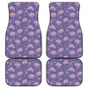 Pink And Purple Japanese Amaryllis Print Front and Back Car Floor Mats