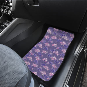 Pink And Purple Japanese Amaryllis Print Front and Back Car Floor Mats