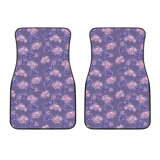 Pink And Purple Japanese Amaryllis Print Front Car Floor Mats