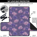 Pink And Purple Japanese Amaryllis Print Loveseat Protector