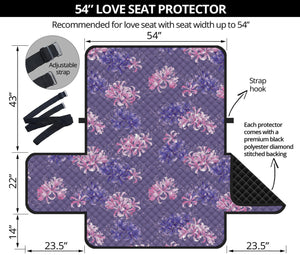 Pink And Purple Japanese Amaryllis Print Loveseat Protector