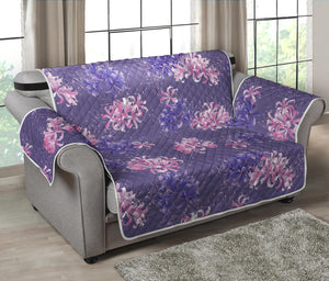 Pink And Purple Japanese Amaryllis Print Loveseat Protector