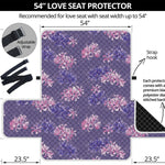 Pink And Purple Japanese Amaryllis Print Loveseat Protector