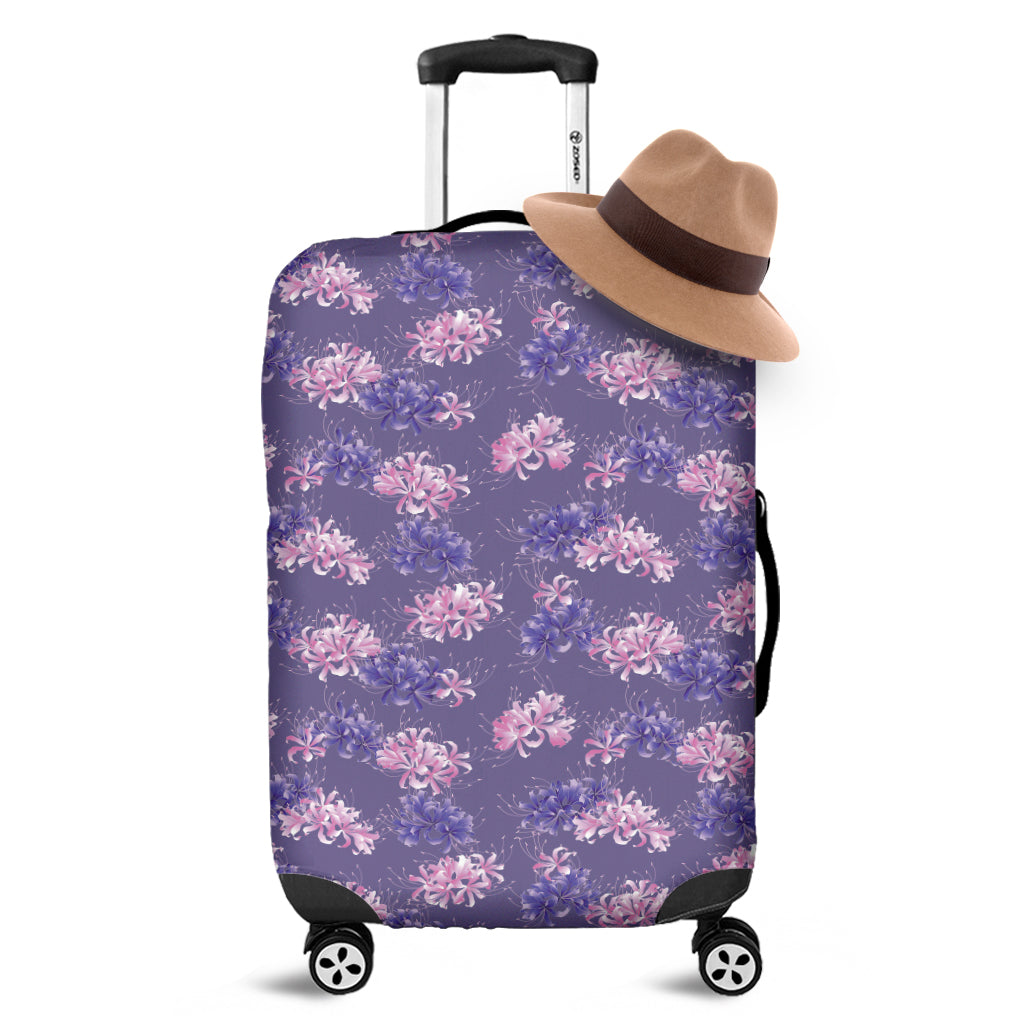 Pink And Purple Japanese Amaryllis Print Luggage Cover