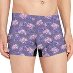 Pink And Purple Japanese Amaryllis Print Men's Boxer Briefs