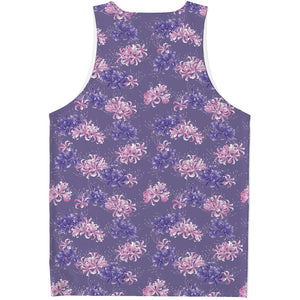 Pink And Purple Japanese Amaryllis Print Men's Tank Top