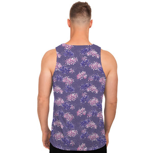 Pink And Purple Japanese Amaryllis Print Men's Tank Top