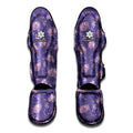 Pink And Purple Japanese Amaryllis Print Muay Thai Shin Guards