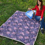 Pink And Purple Japanese Amaryllis Print Quilt