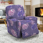 Pink And Purple Japanese Amaryllis Print Recliner Slipcover