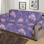 Pink And Purple Japanese Amaryllis Print Sofa Protector