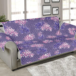 Pink And Purple Japanese Amaryllis Print Sofa Protector