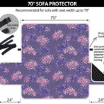 Pink And Purple Japanese Amaryllis Print Sofa Protector