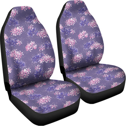 Pink And Purple Japanese Amaryllis Print Universal Fit Car Seat Covers