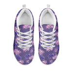 Pink And Purple Japanese Amaryllis Print White Sneakers