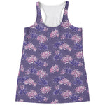 Pink And Purple Japanese Amaryllis Print Women's Racerback Tank Top