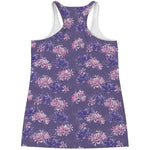 Pink And Purple Japanese Amaryllis Print Women's Racerback Tank Top