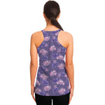 Pink And Purple Japanese Amaryllis Print Women's Racerback Tank Top