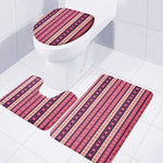 Pink And Purple Southwestern Print 3 Piece Bath Mat Set
