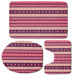 Pink And Purple Southwestern Print 3 Piece Bath Mat Set