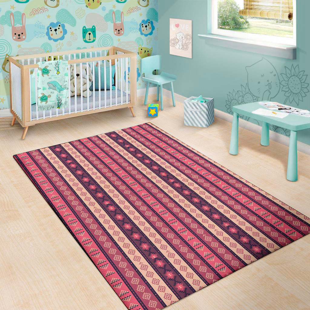 Pink And Purple Southwestern Print Area Rug