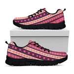 Pink And Purple Southwestern Print Black Sneakers