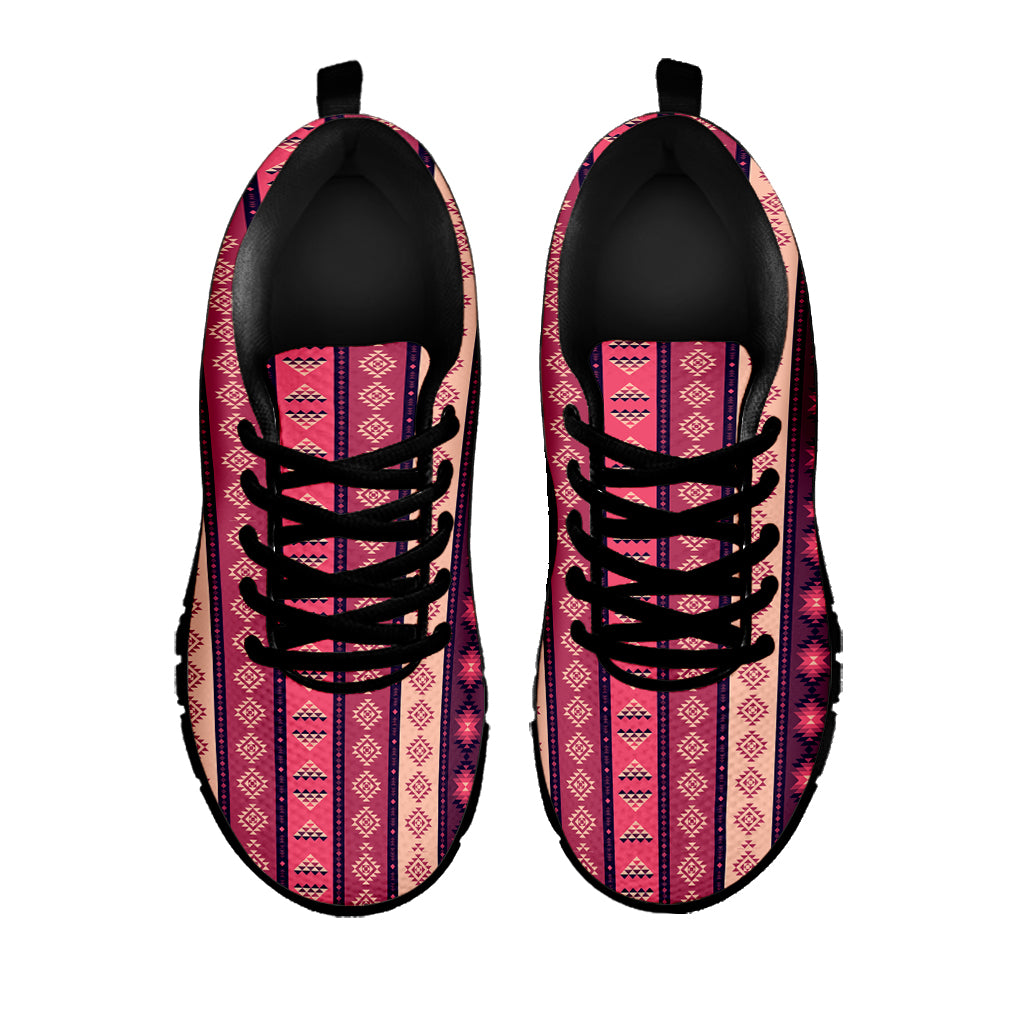 Pink And Purple Southwestern Print Black Sneakers