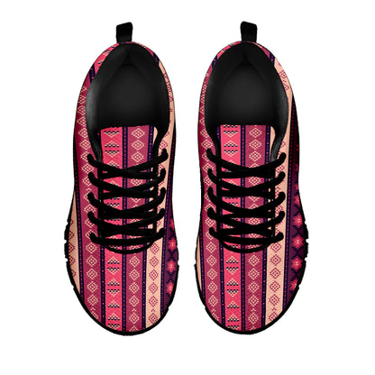 Pink And Purple Southwestern Print Black Sneakers