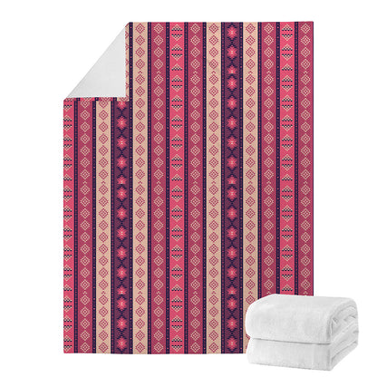 Pink And Purple Southwestern Print Blanket