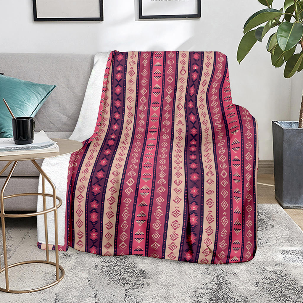 Pink And Purple Southwestern Print Blanket