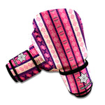 Pink And Purple Southwestern Print Boxing Gloves